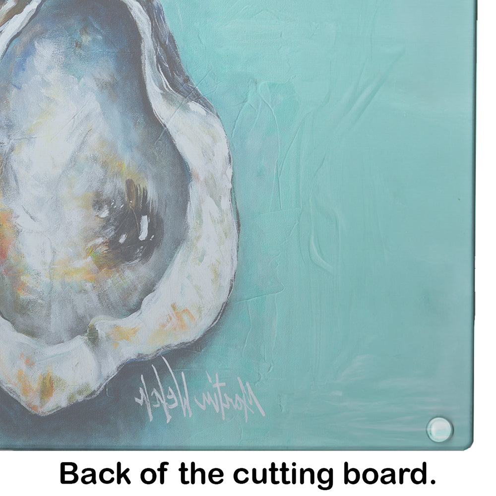 Aqua Pearl Oyster Glass Cutting Board