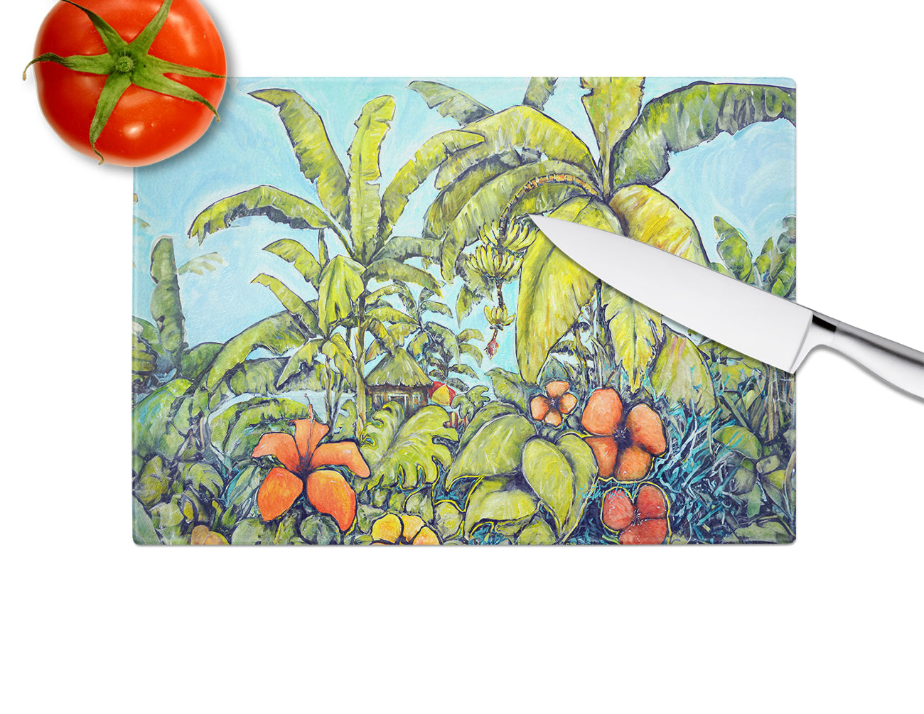 Banana Cabana Glass Cutting Board