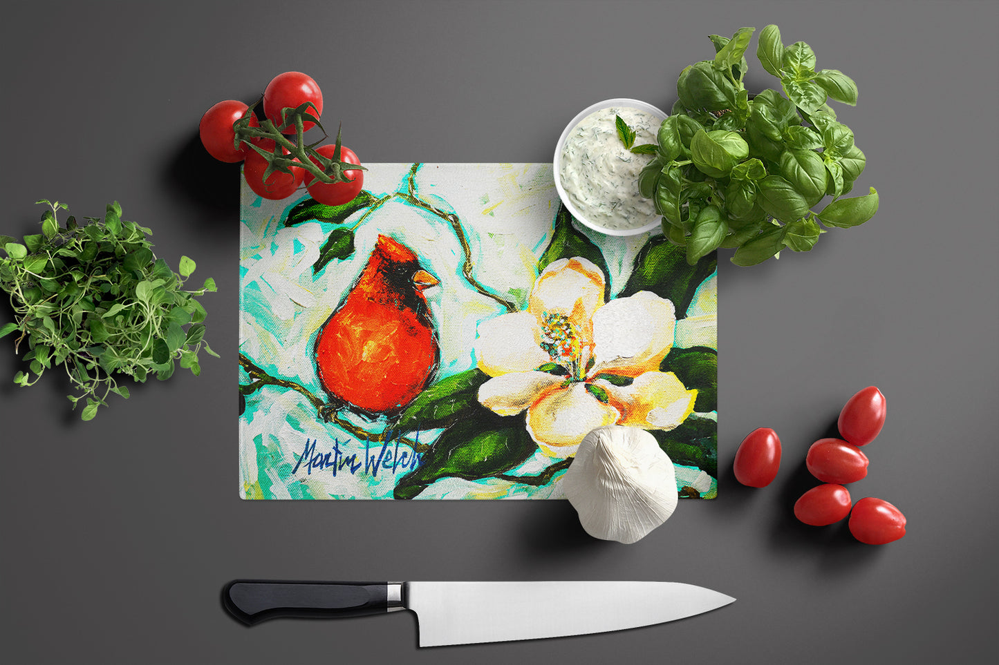 Cardinal Aqua Glass Cutting Board