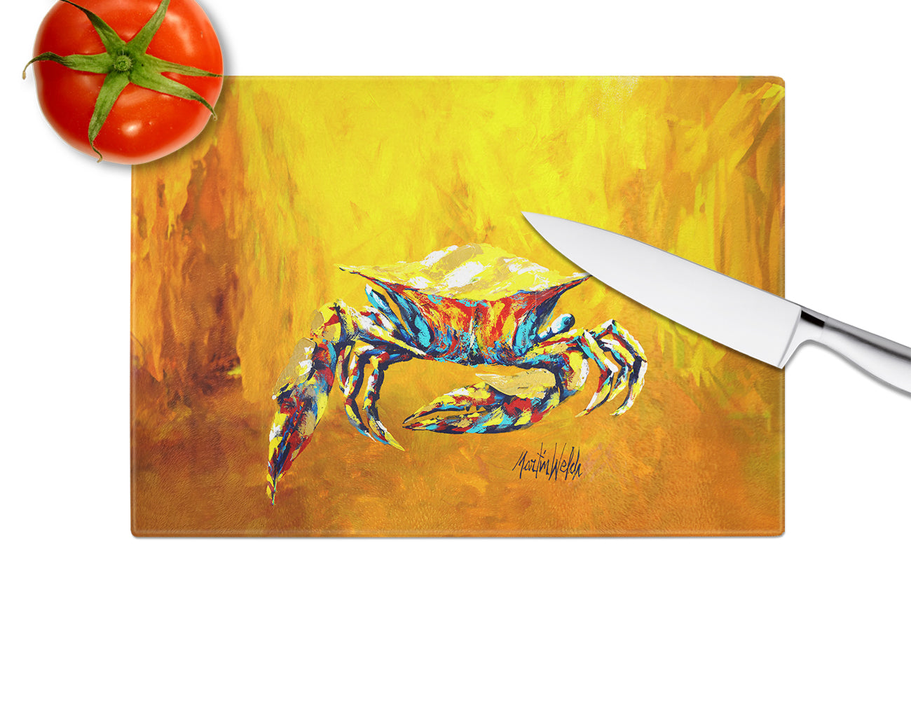 Crab Called the Bigger Jigger Glass Cutting Board