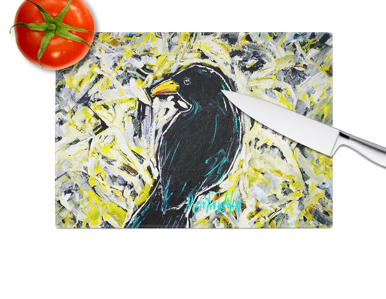 Crow Adam Glass Cutting Board