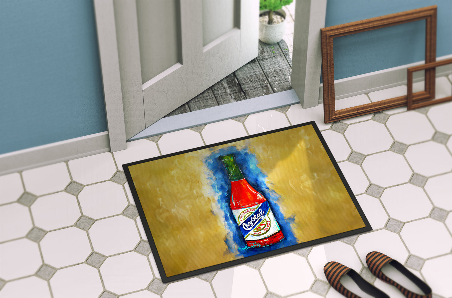 Hot Sauce Crystal Blue Doormat