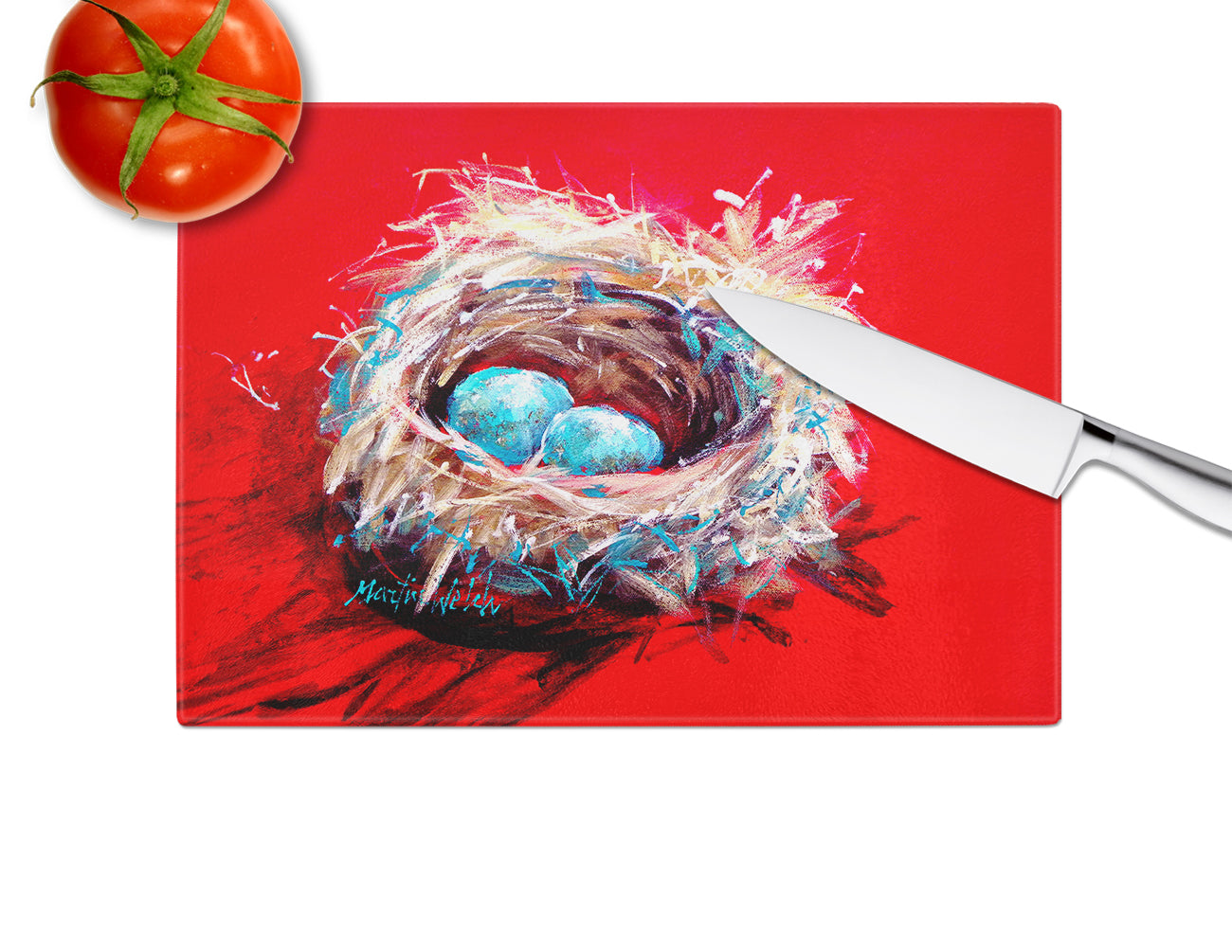 Egg-Stra Special Bird Nest Glass Cutting Board