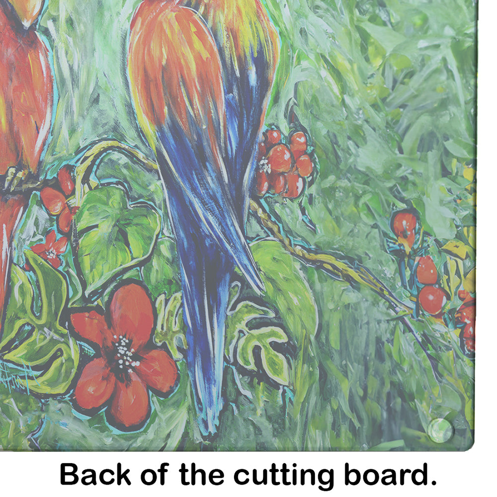 Fred and Freda Parrots Glass Cutting Board