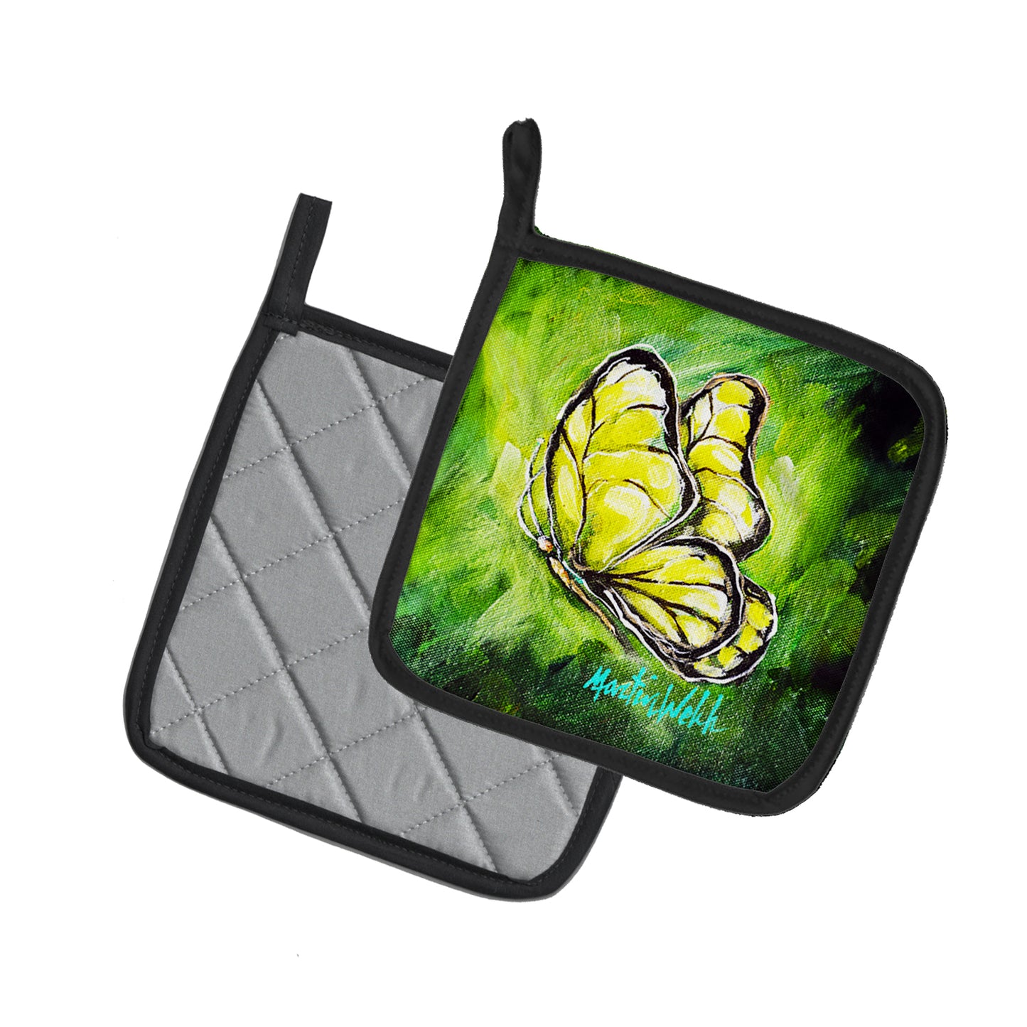 Glover Fly Sage Butterfly Pair of Pot Holders