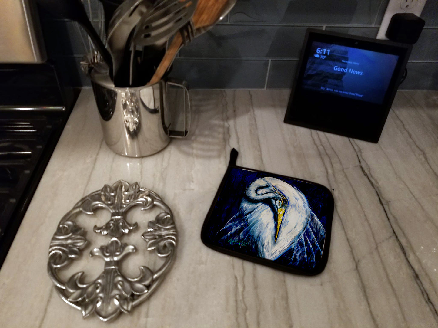 Heron Freshen Up Pair of Pot Holders