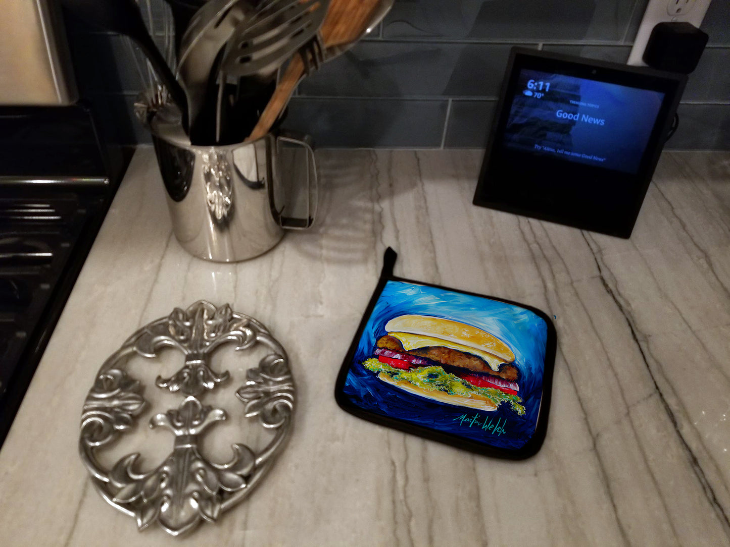 I Want Mine Dressed Hamburger Pair of Pot Holders