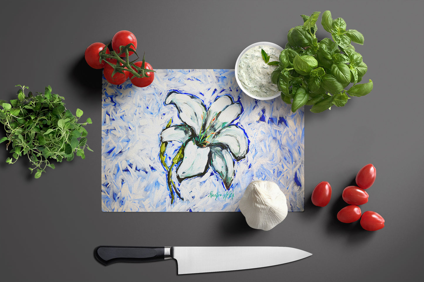 Lily Glass Cutting Board