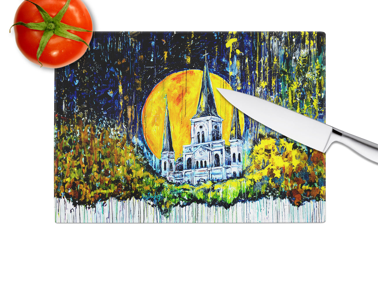 Moonlight Shadows Glass Cutting Board