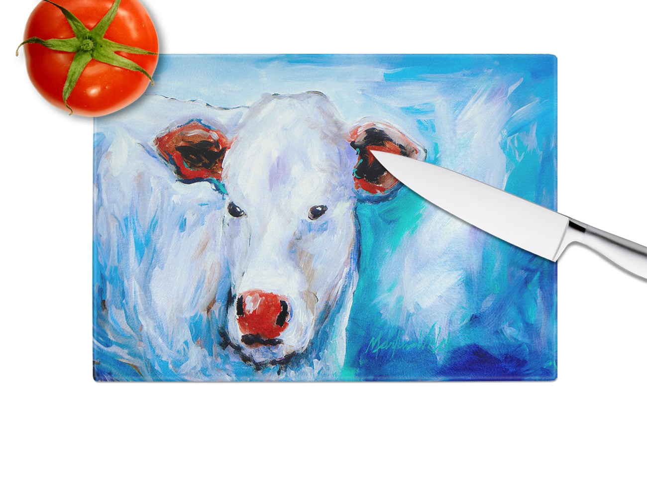 Move Over Cow Glass Cutting Board