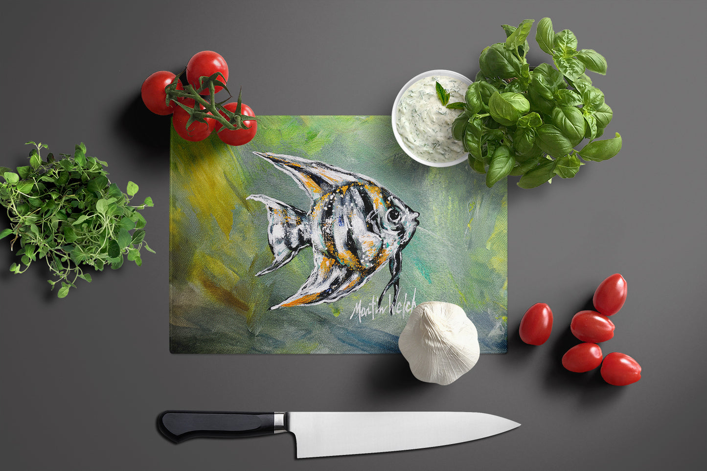 Nancys Fish Glass Cutting Board