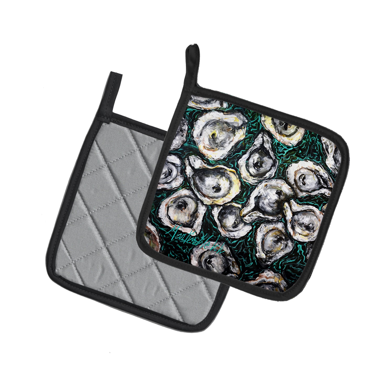 Oyster Lily Pair of Pot Holders