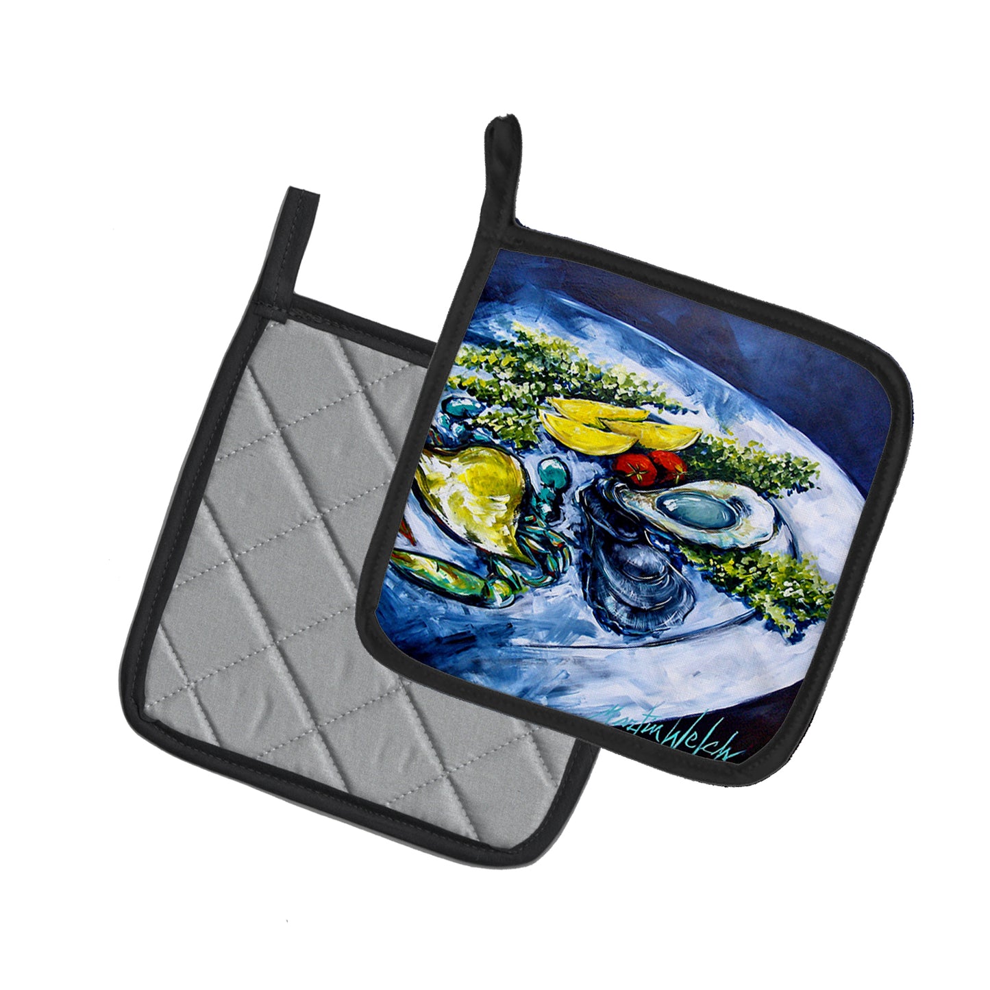 Oyster Plate Pair of Pot Holders