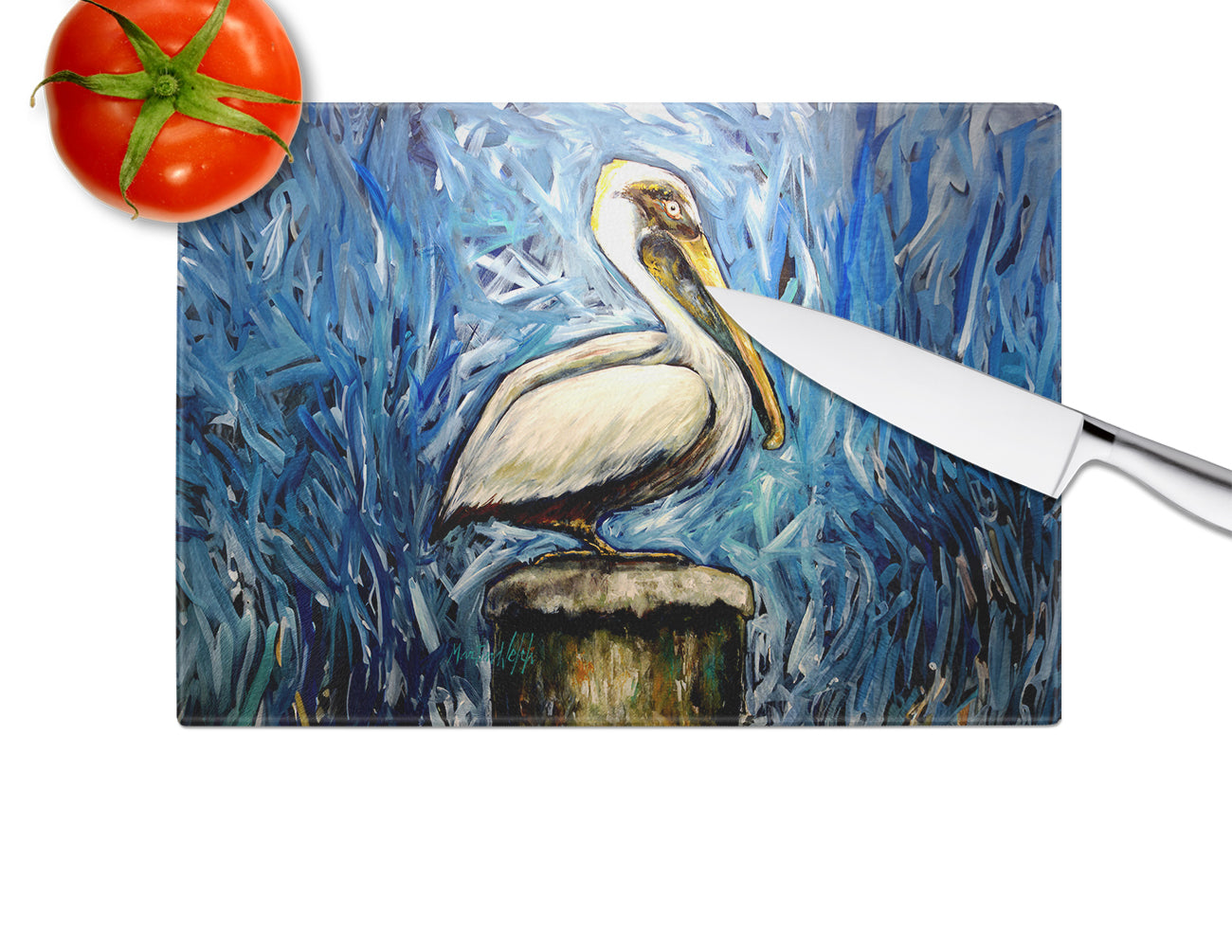 Pelican Blues Glass Cutting Board