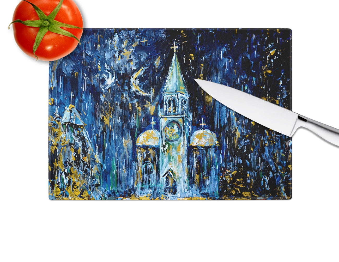 Raining Stars Glass Cutting Board