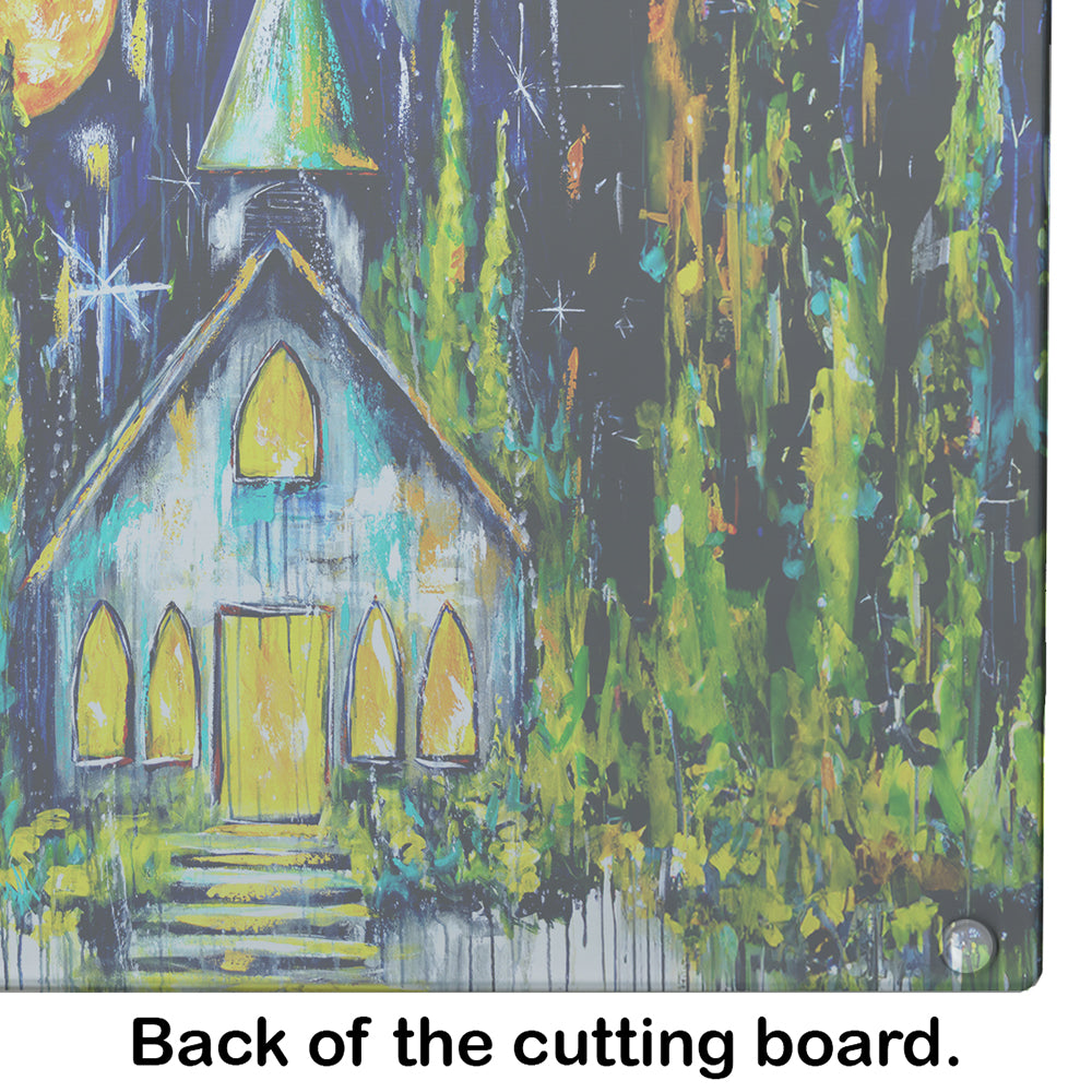 Rock of Ages Church Glass Cutting Board