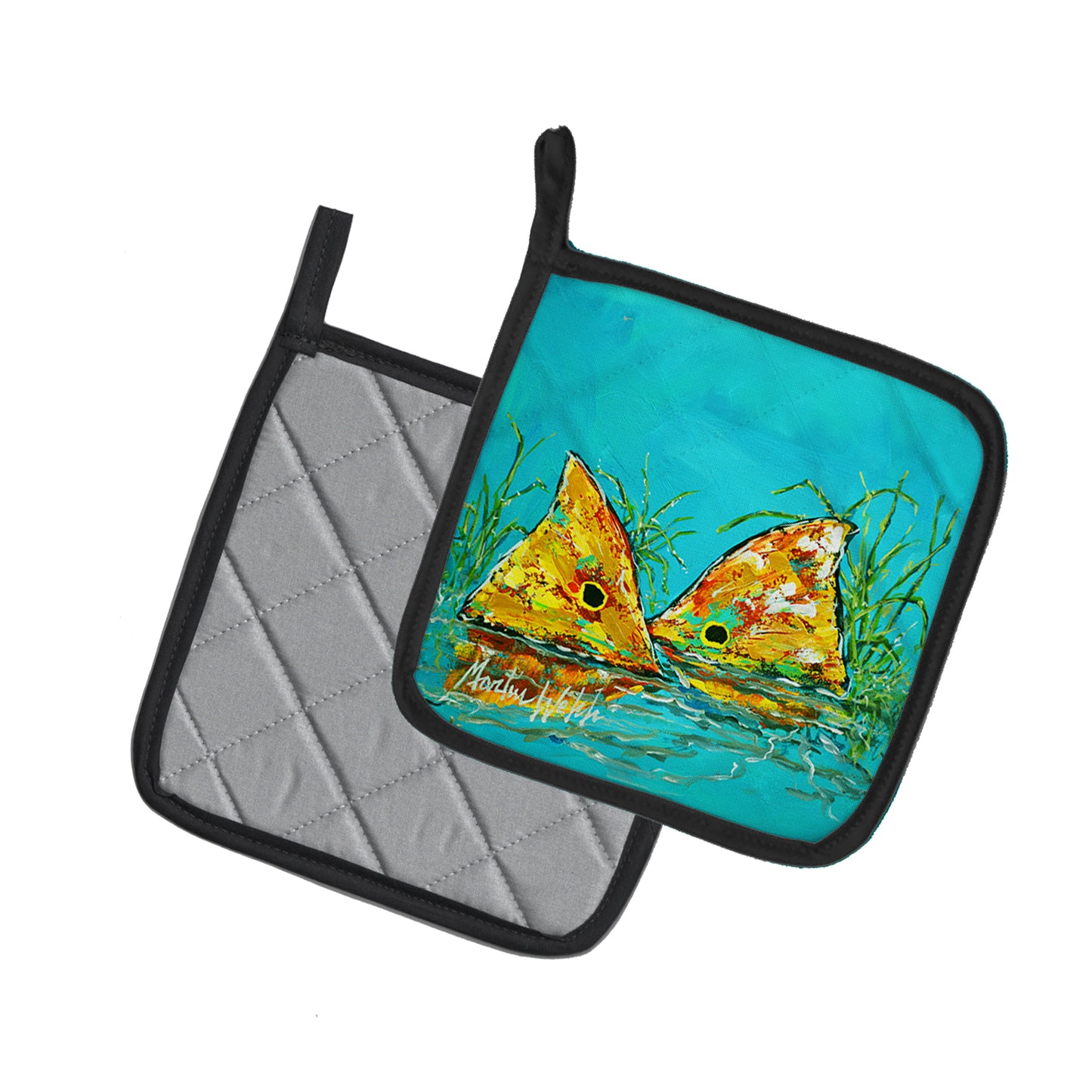 Side By Side Red Fish Pair of Pot Holders