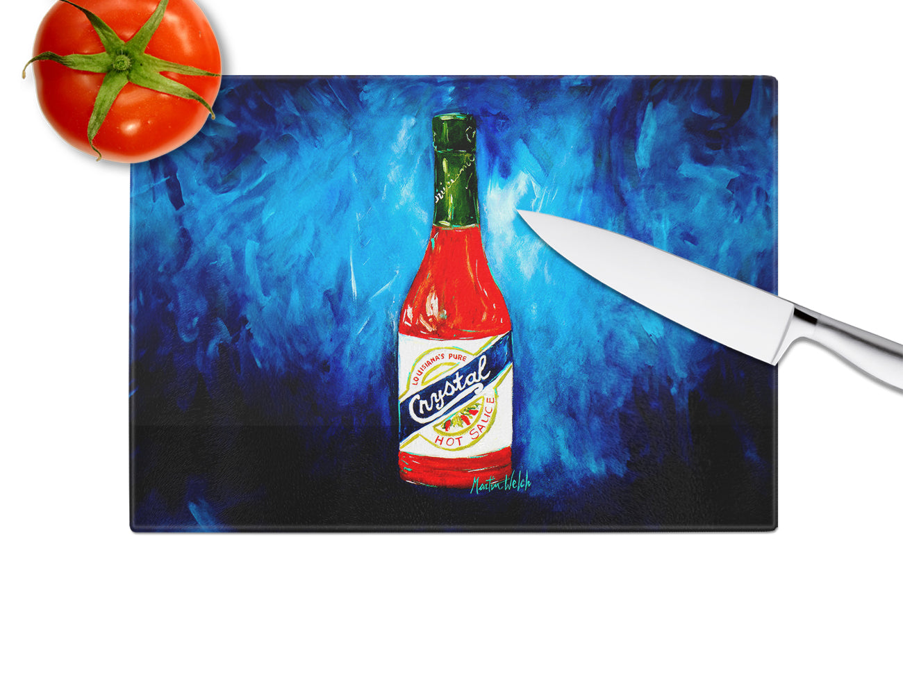 So Hot I'm Blue Sauce Glass Cutting Board