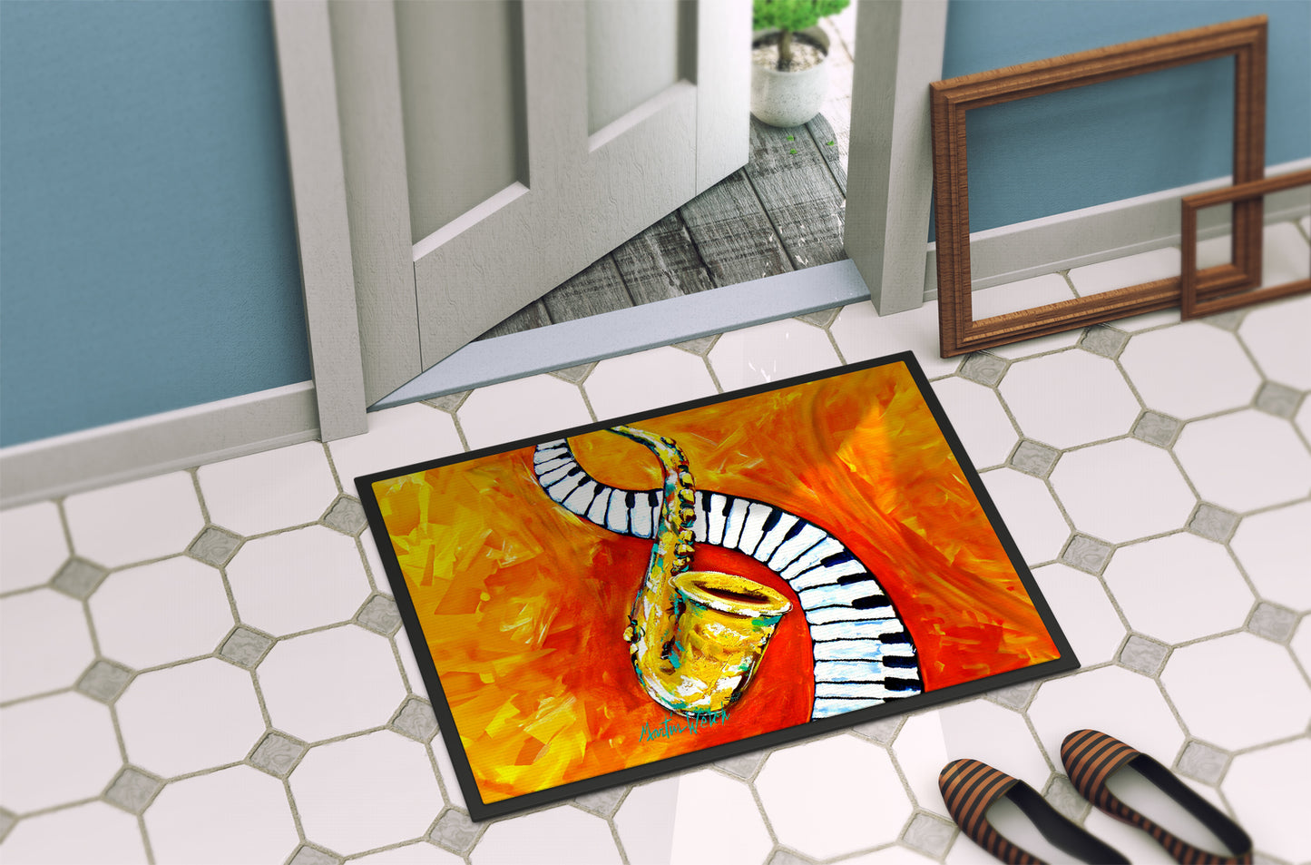 Something Blues Saxaphone and Piano Doormat