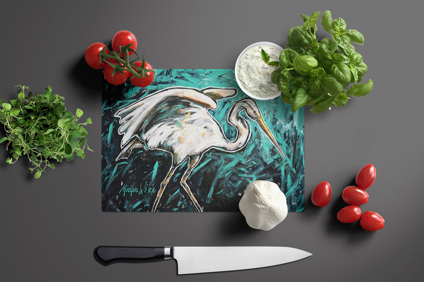 Heron Stretch Glass Cutting Board