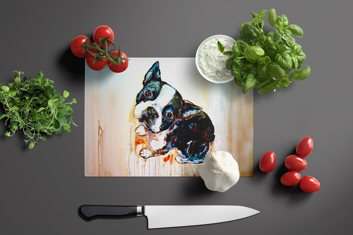Boston Terrier The Look Glass Cutting Board