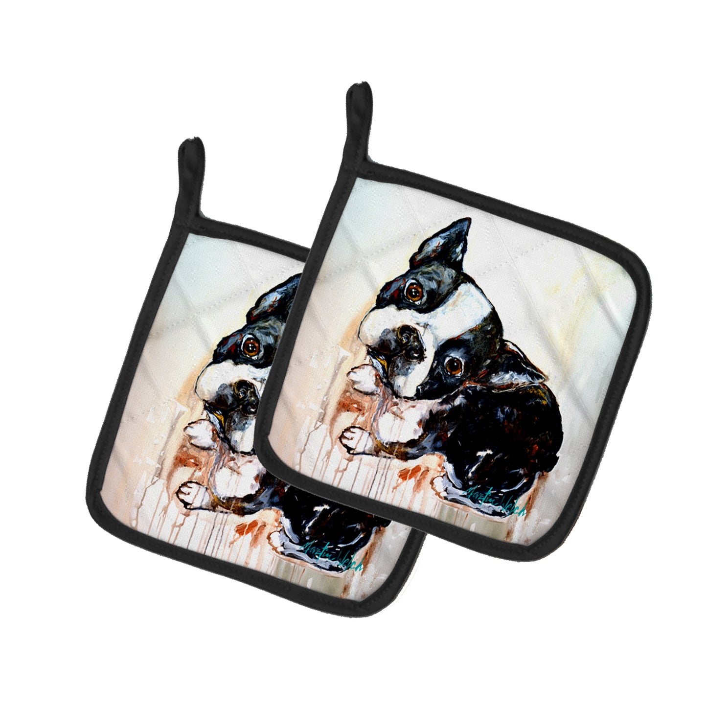 Buy this Boston Terrier The Look Pair of Pot Holders
