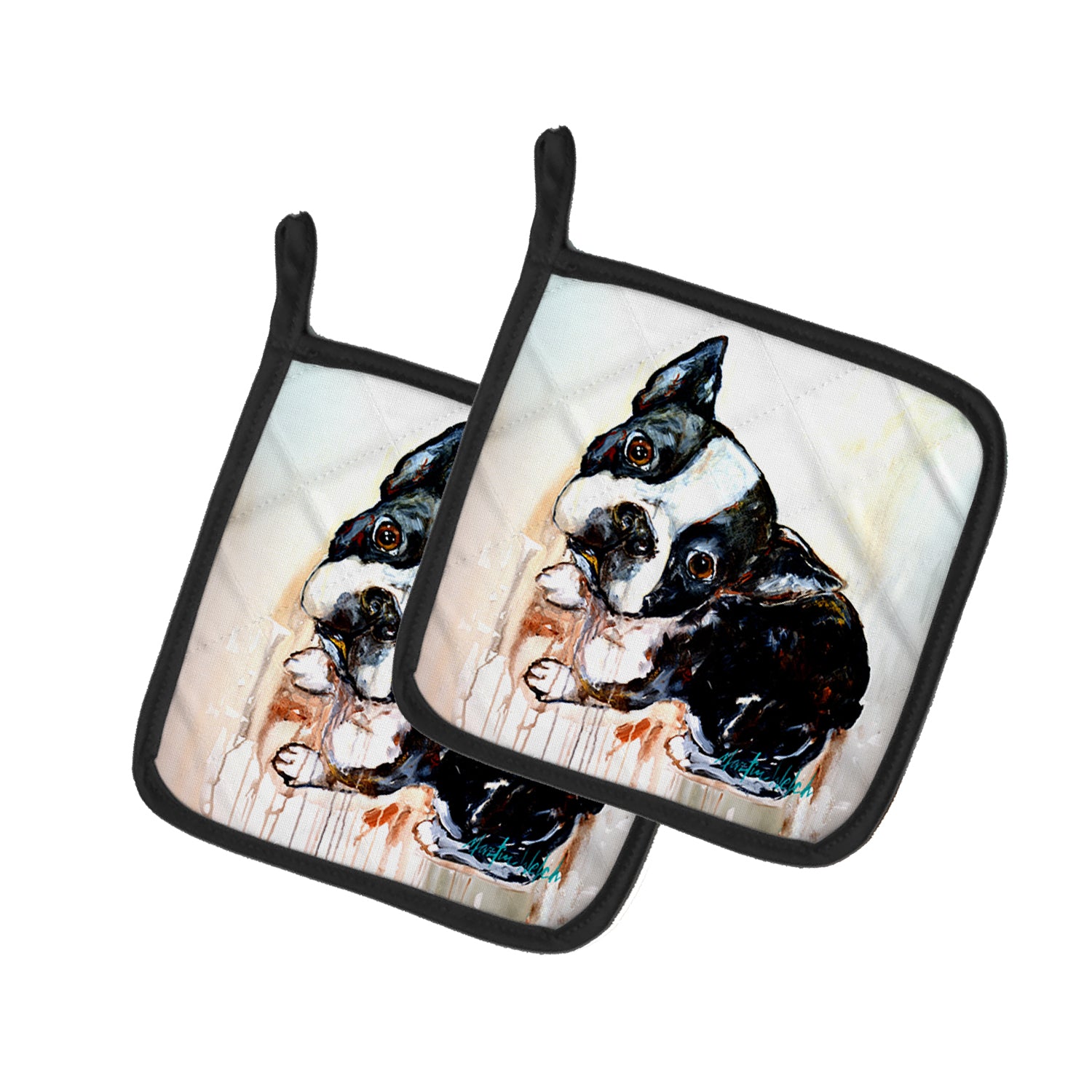 Buy this Boston Terrier The Look Pair of Pot Holders