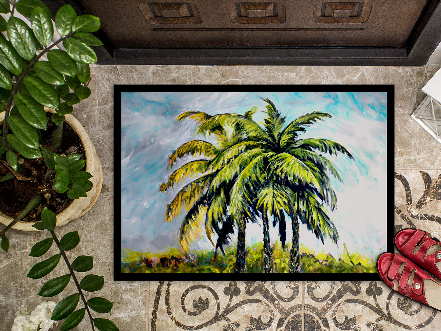 Tropical Breeze Palm Trees Doormat