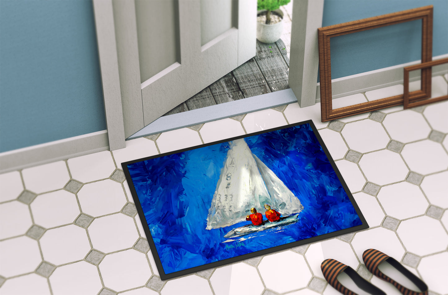 Twos Company Sailboat Doormat