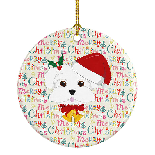 Buy this Maltese Merry Christmas Ceramic Ornament