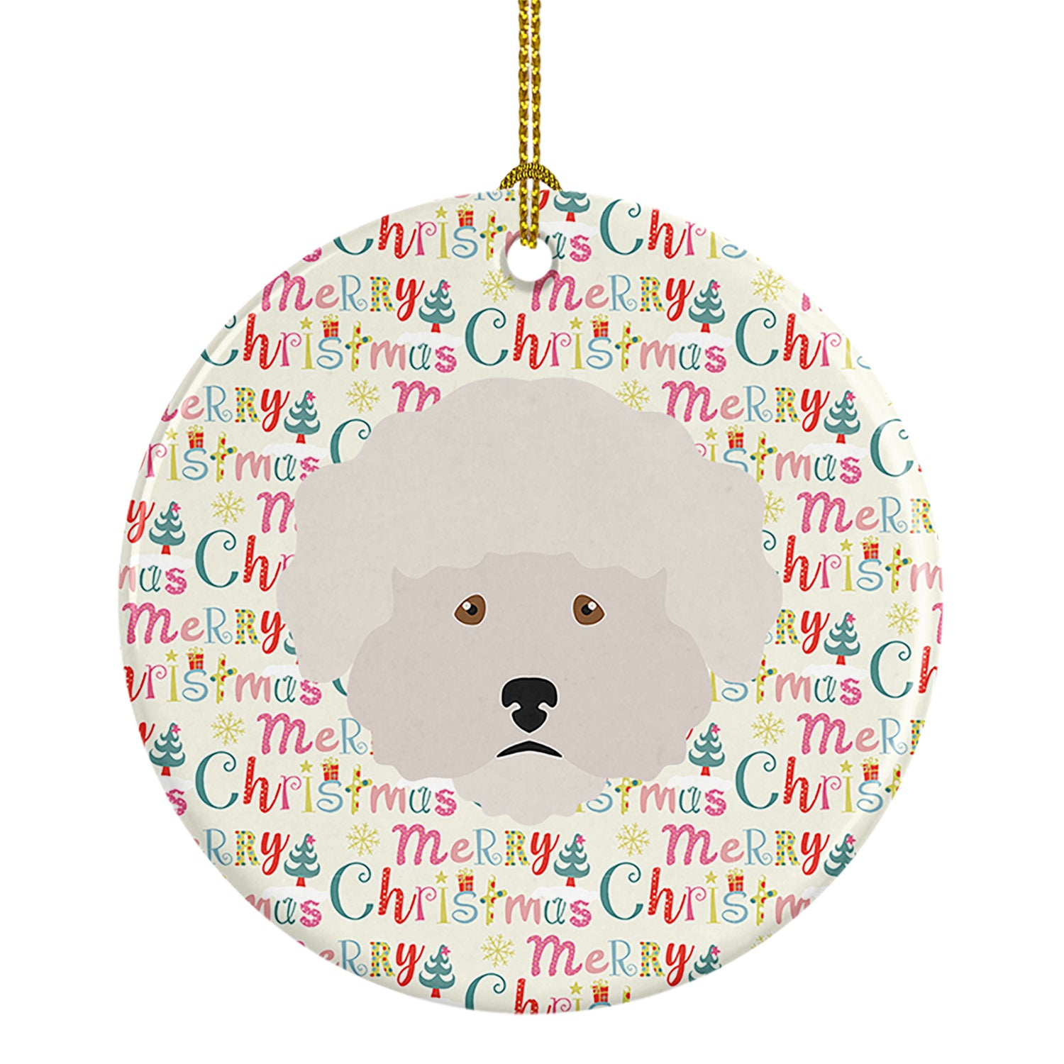 Buy this Bichon Fris� Merry Christmas Ceramic Ornament