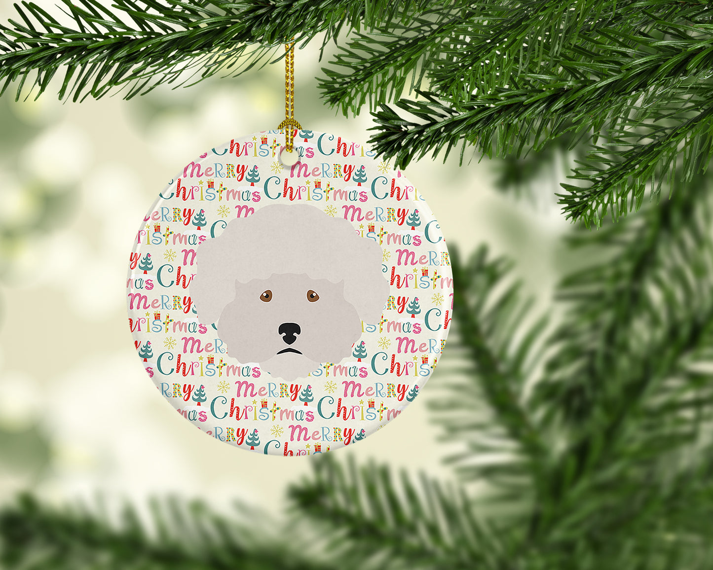 Bichon Fris� Merry Christmas Ceramic Ornament
