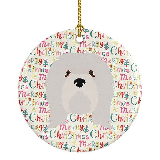 Buy this Lhasa Apso Merry Christmas Ceramic Ornament