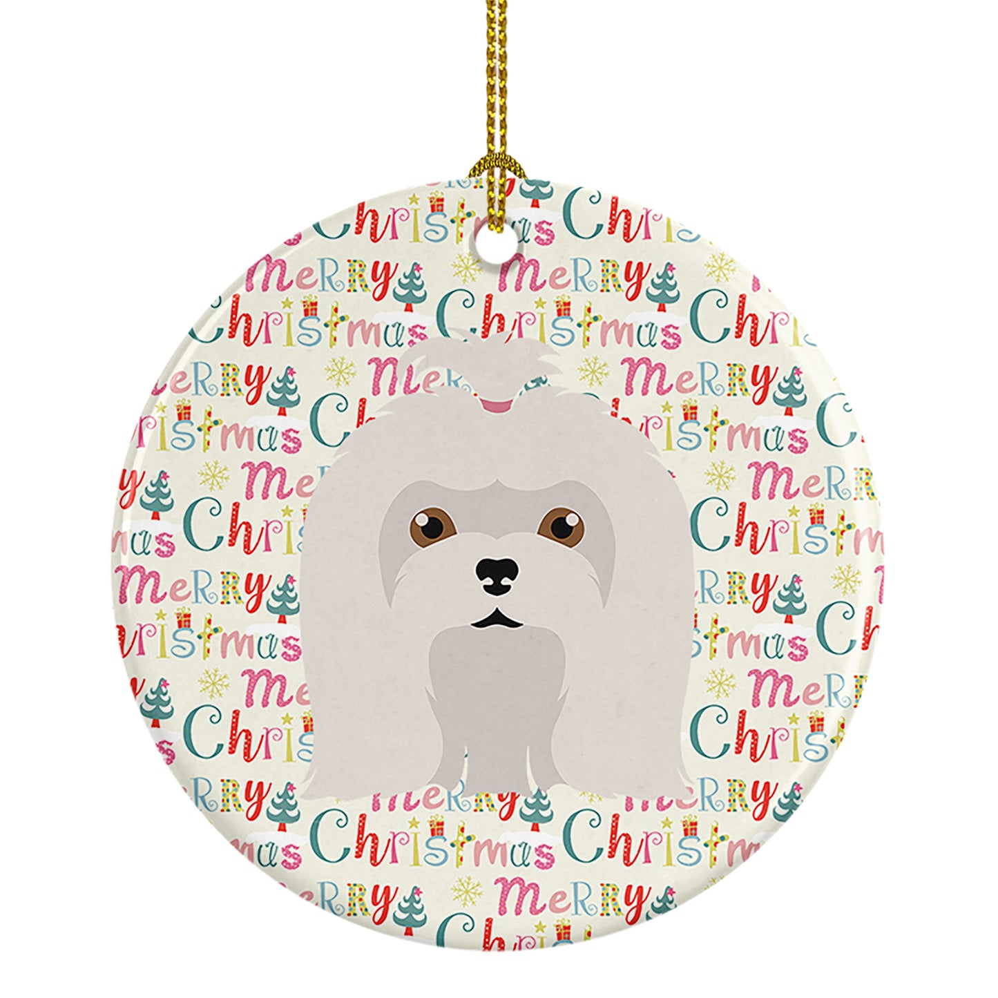 Buy this Maltese Merry Christmas Ceramic Ornament