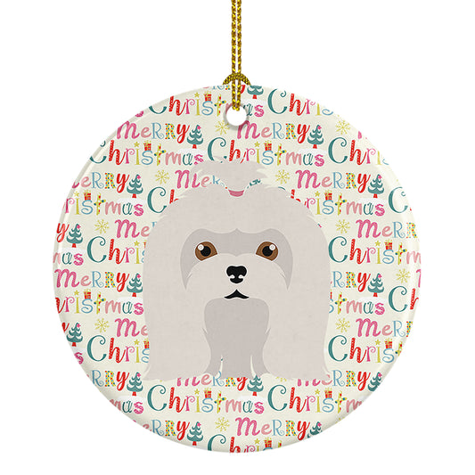 Buy this Maltese Merry Christmas Ceramic Ornament