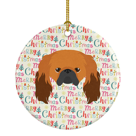 Buy this Pekingese Merry Christmas Ceramic Ornament