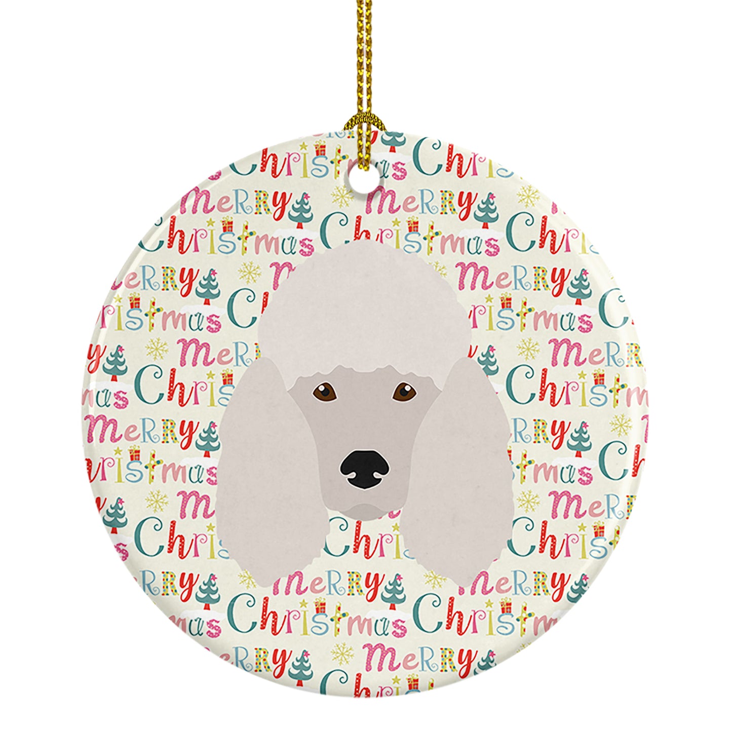 Buy this Poodle Merry Christmas Ceramic Ornament