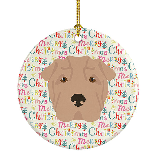 Buy this Shar Pei Merry Christmas Ceramic Ornament