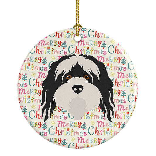 Buy this Tibetan Terrier Merry Christmas Ceramic Ornament