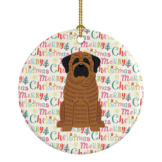 Buy this Merry Christmas Mastiff Brindle Ceramic Ornament