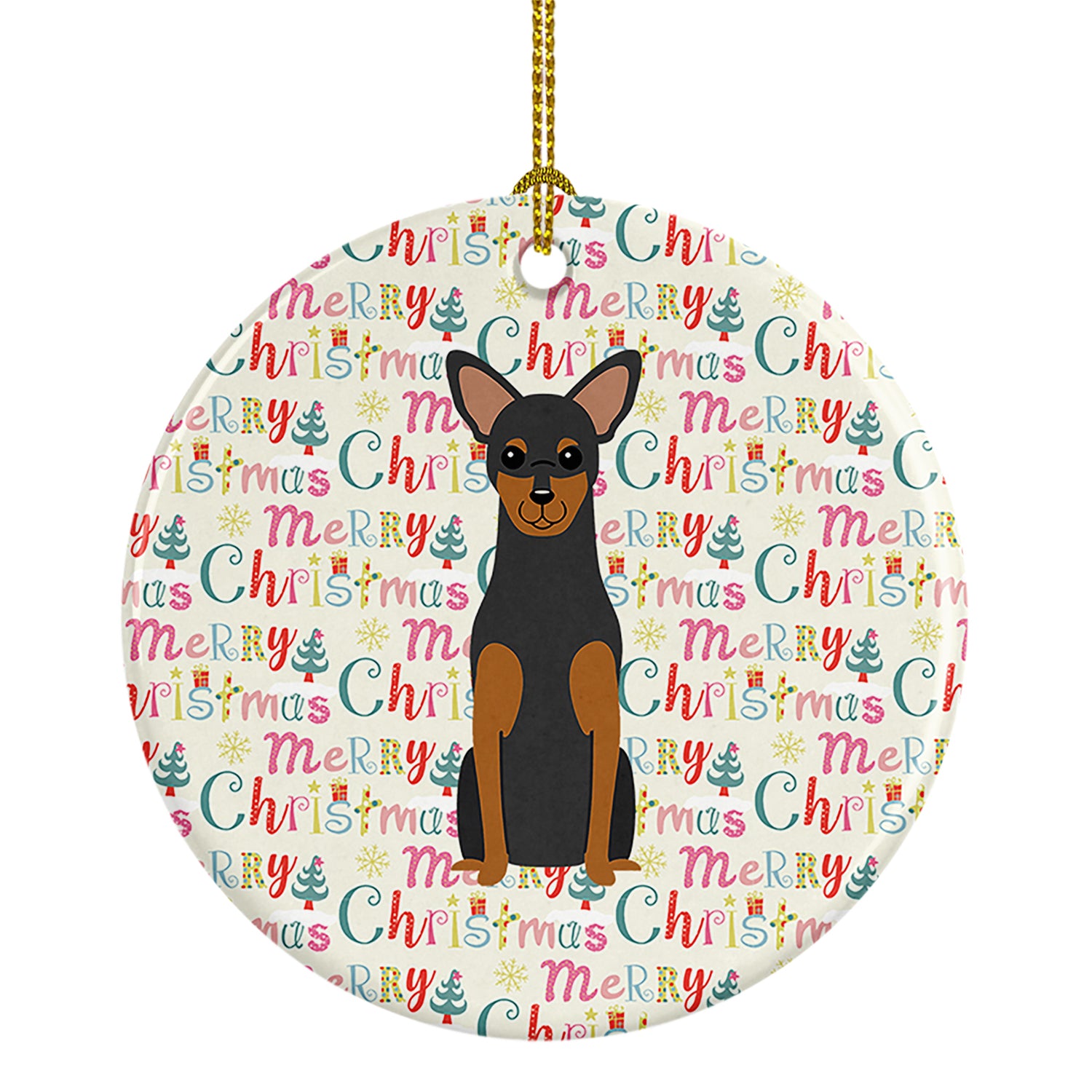 Buy this Merry Christmas Manchester Terrier Ceramic Ornament