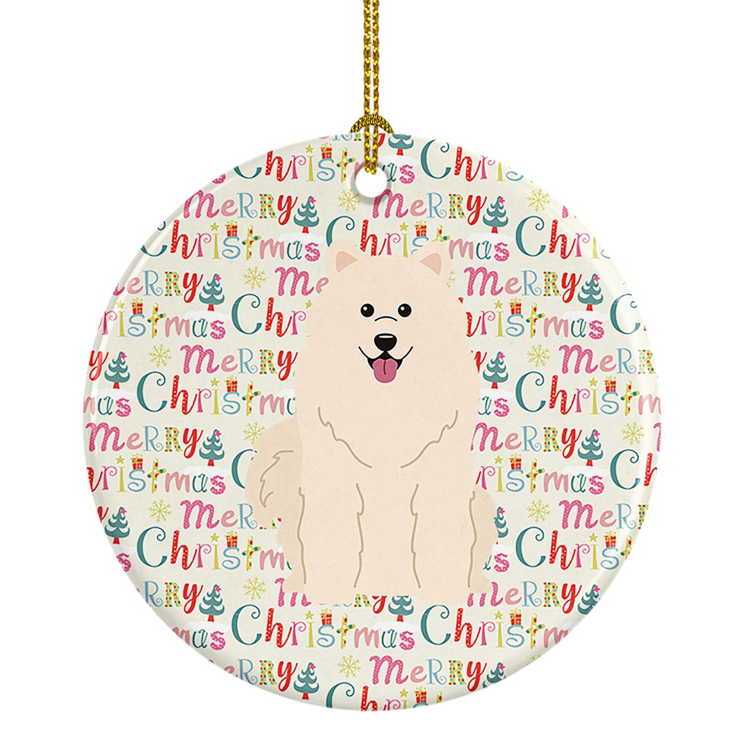 Buy this Merry Christmas Samoyed Ceramic Ornament