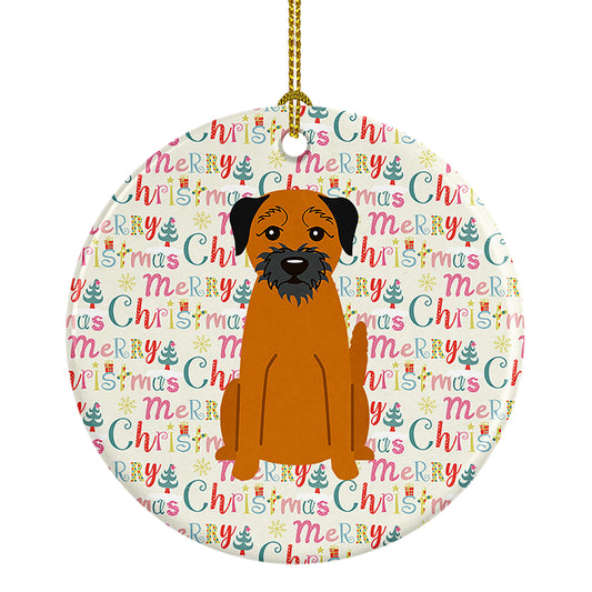 Buy this Merry Christmas Border Terrier Ceramic Ornament