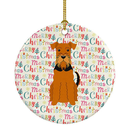 Buy this Merry Christmas Airedale Ceramic Ornament