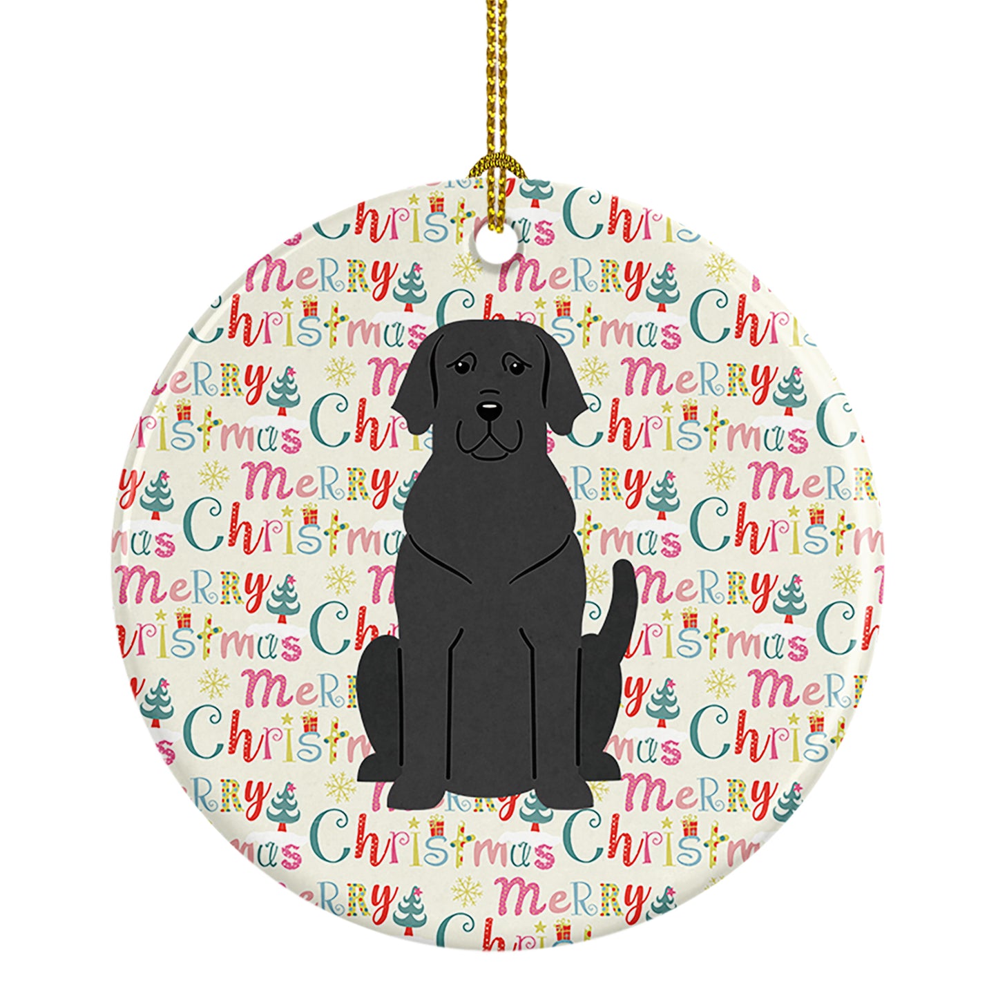 Buy this Merry Christmas Black Labrador Ceramic Ornament