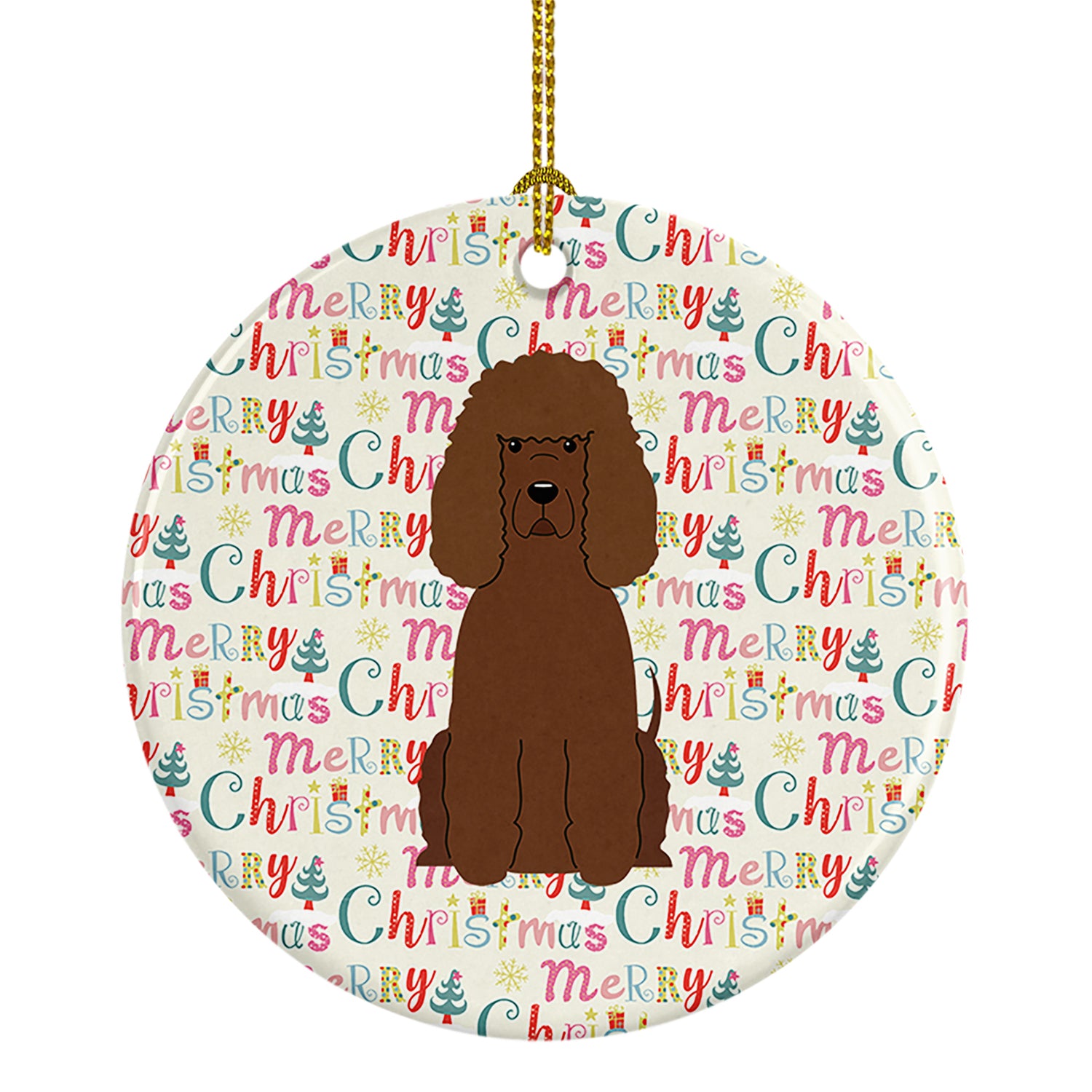 Buy this Merry Christmas Irish Water Spaniel Ceramic Ornament