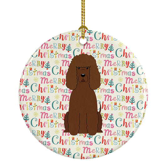 Buy this Merry Christmas Irish Water Spaniel Ceramic Ornament