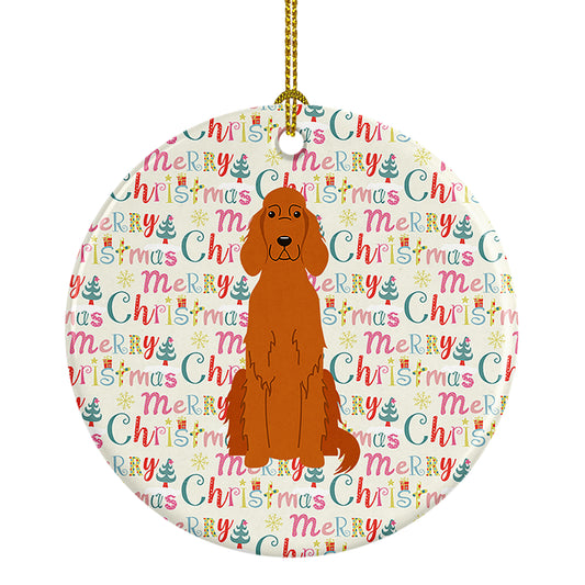 Buy this Merry Christmas Irish Setter Ceramic Ornament