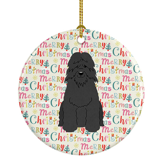 Buy this Merry Christmas Bouvier des Flandres Ceramic Ornament