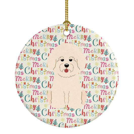 Buy this Merry Christmas Bichon Frise Ceramic Ornament